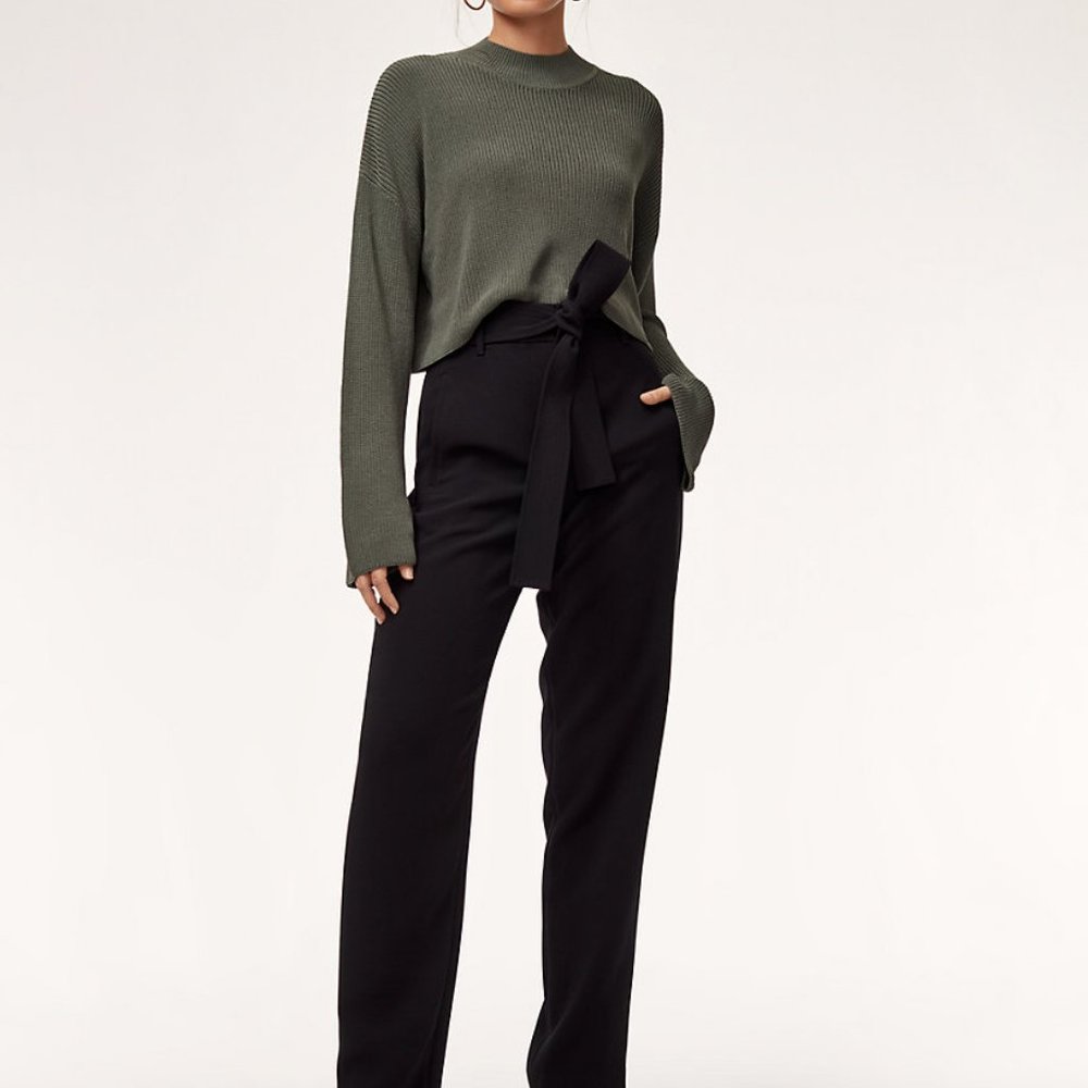 Wilfred Tie Front Pant (6, Black, Aritzia)